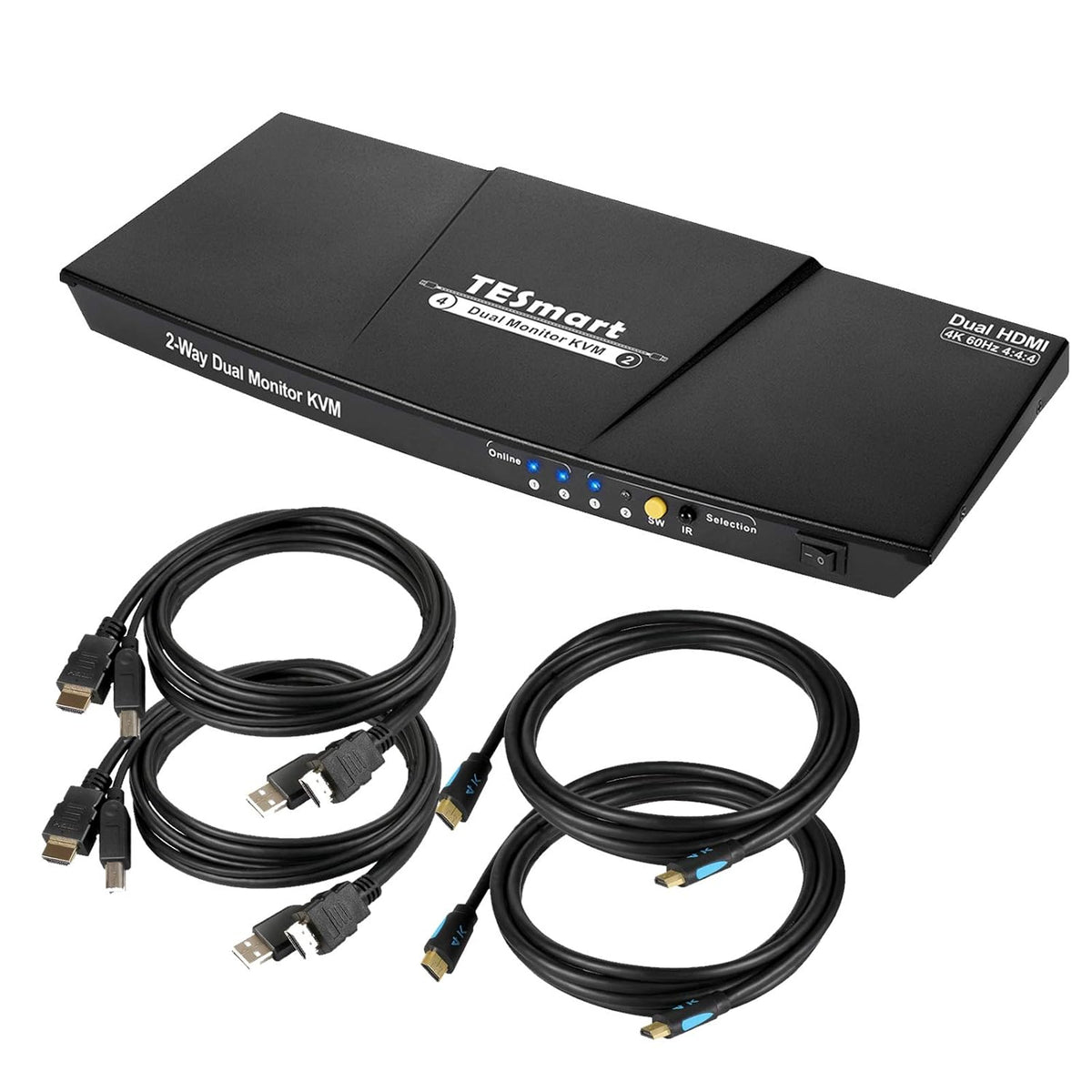 Dual Monitor KVM Switch 2 Port 4K @ 60Hz S475