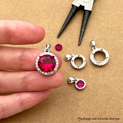 925 Sterling Silver Pendant Blank Prong Settings 4 Claws Jewelry Base Mounting V8931