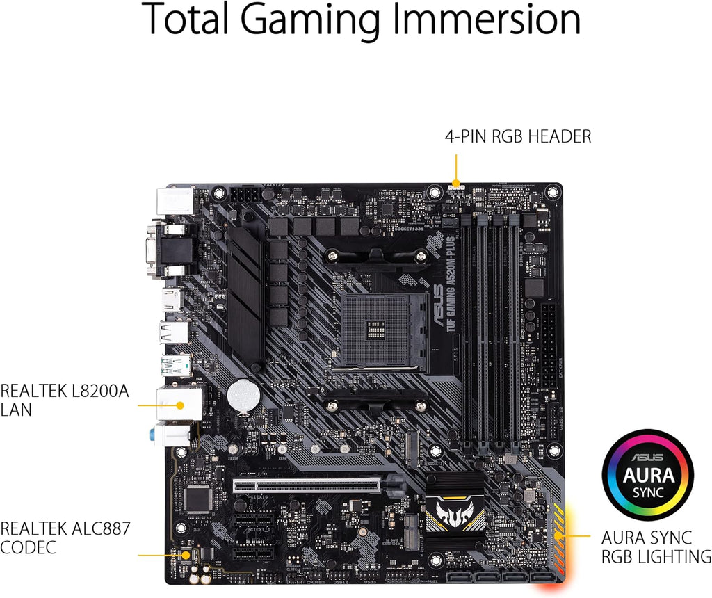 Micro ATX Motherboard with M.2 Support, SATA 6 Gbps, USB 3.2 Gen 2 Type-A W34055