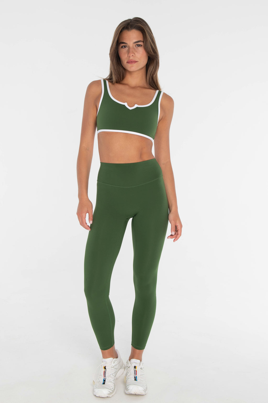 V Scoop Bra  - Meadow/White