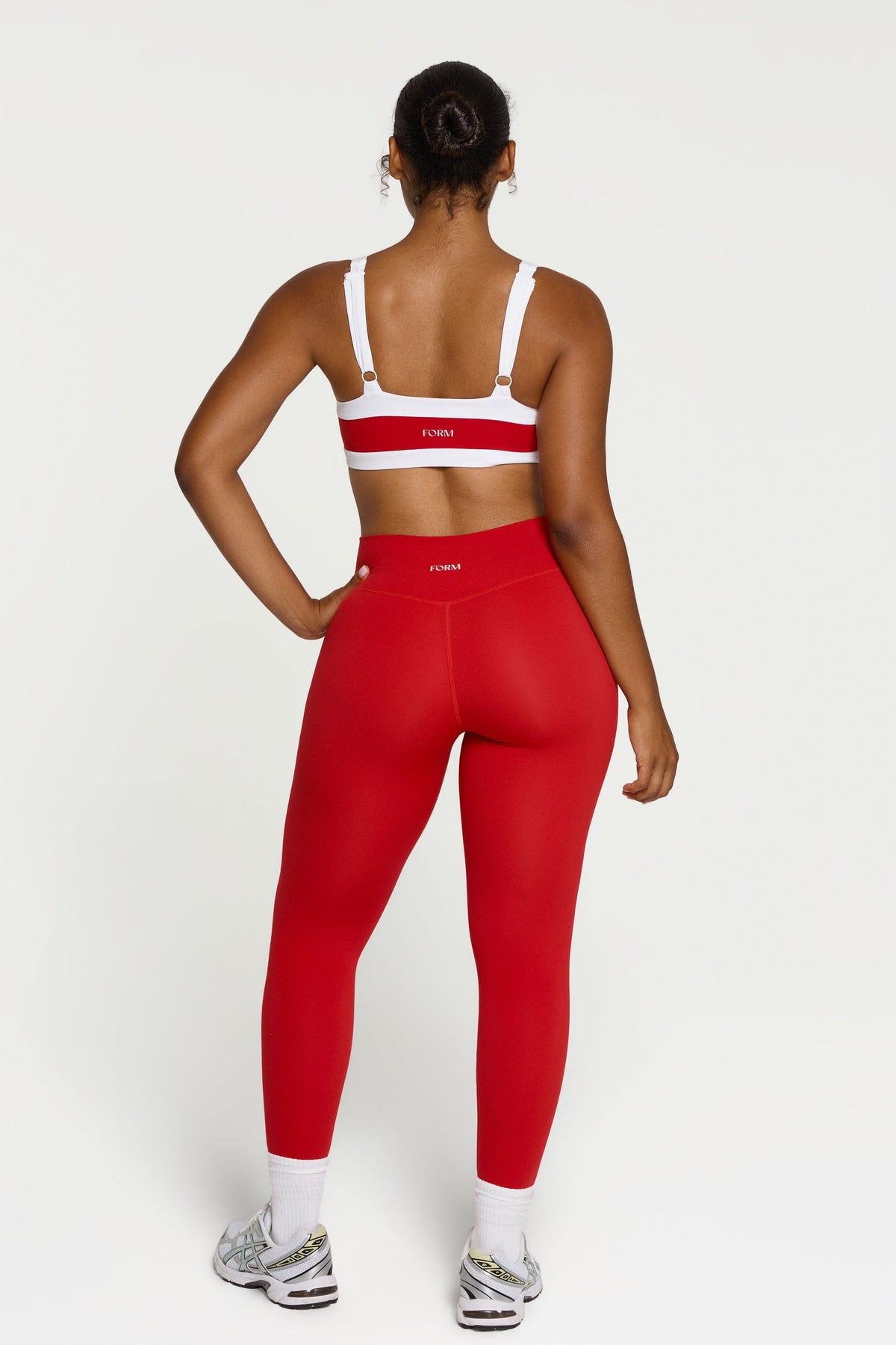 Straight Neck Bra  - Cherry/White