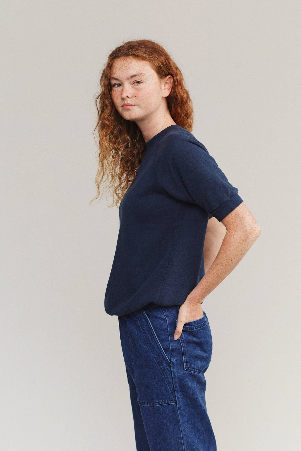 Short Sleeve Raglan Fleece Sweatshirt