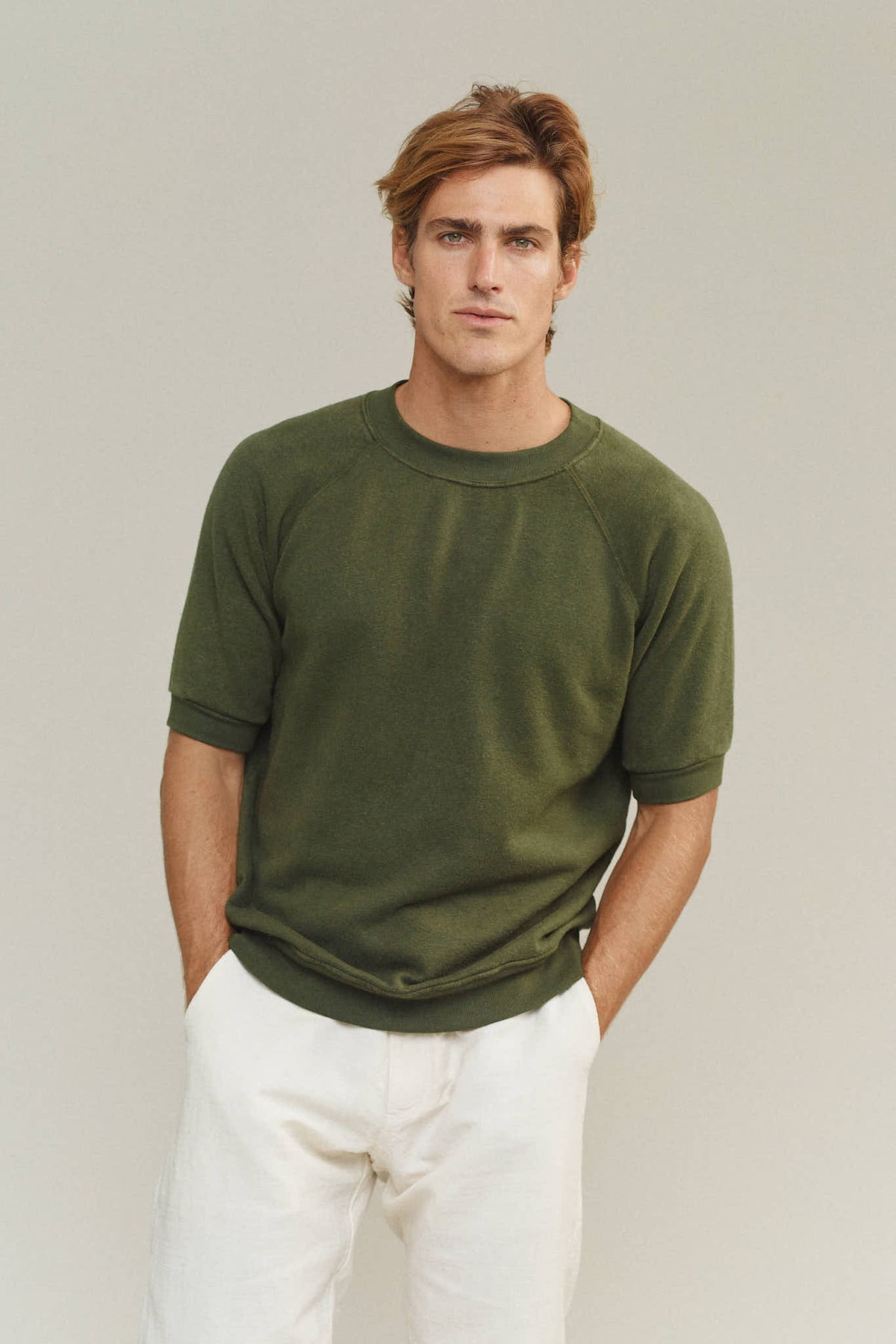 Short Sleeve Raglan Fleece Sweatshirt