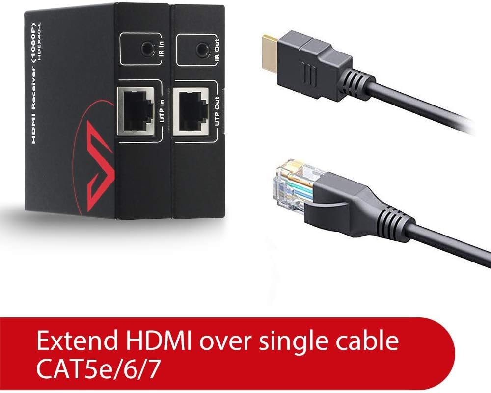 HDMI Extender over Cat5e/6/6a/7 up to 1080P@60Hz 164ft with IR Remote Control A718