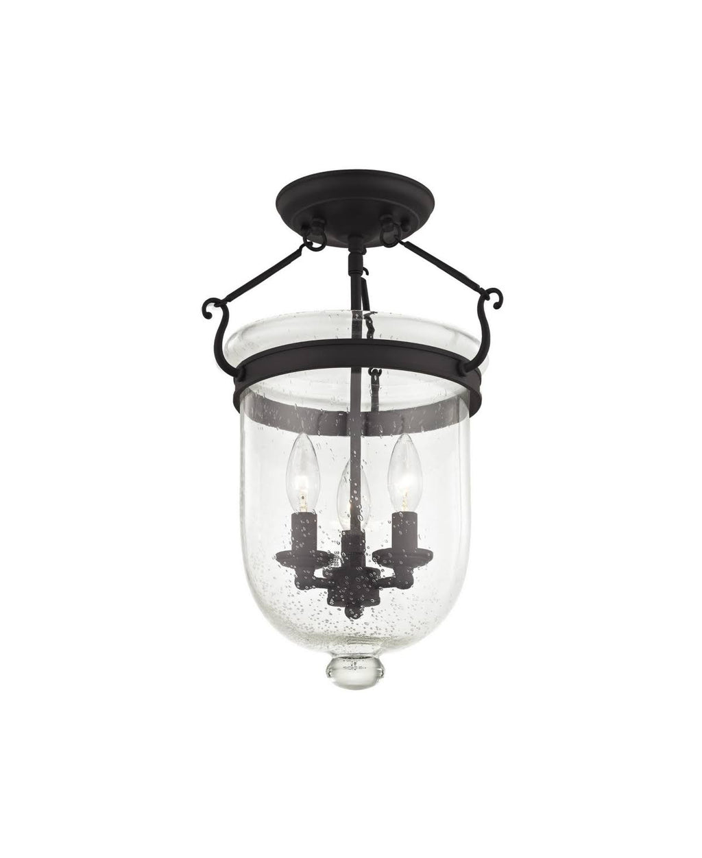 Antique Brass 3 Light Flush Mount I1923