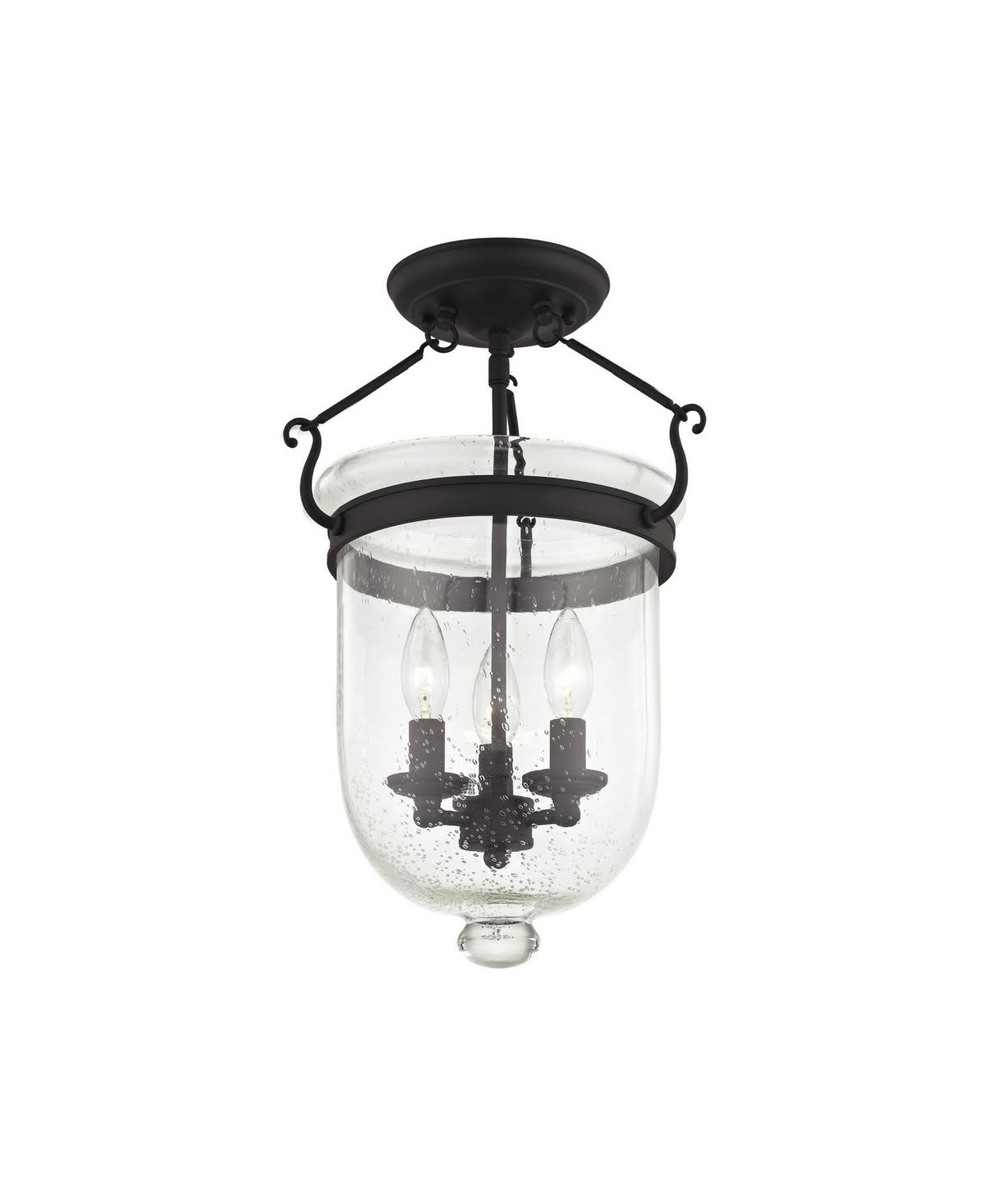 Antique Brass 3 Light Flush Mount I1923