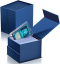 2 Pcs Blue Trading Card Storage Box with Card Sleeve Loader, 7.9 x 4.3 x 3.2 Inches V369127