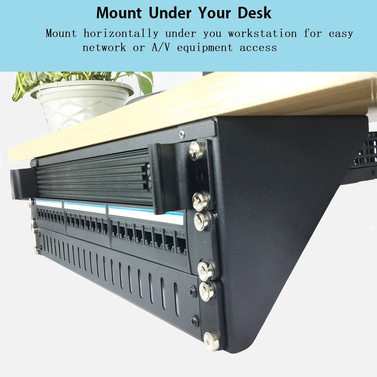 3U 19 Inches Steel Vertical Patch Panel Mounting Bracket, Pack of 2 F517940