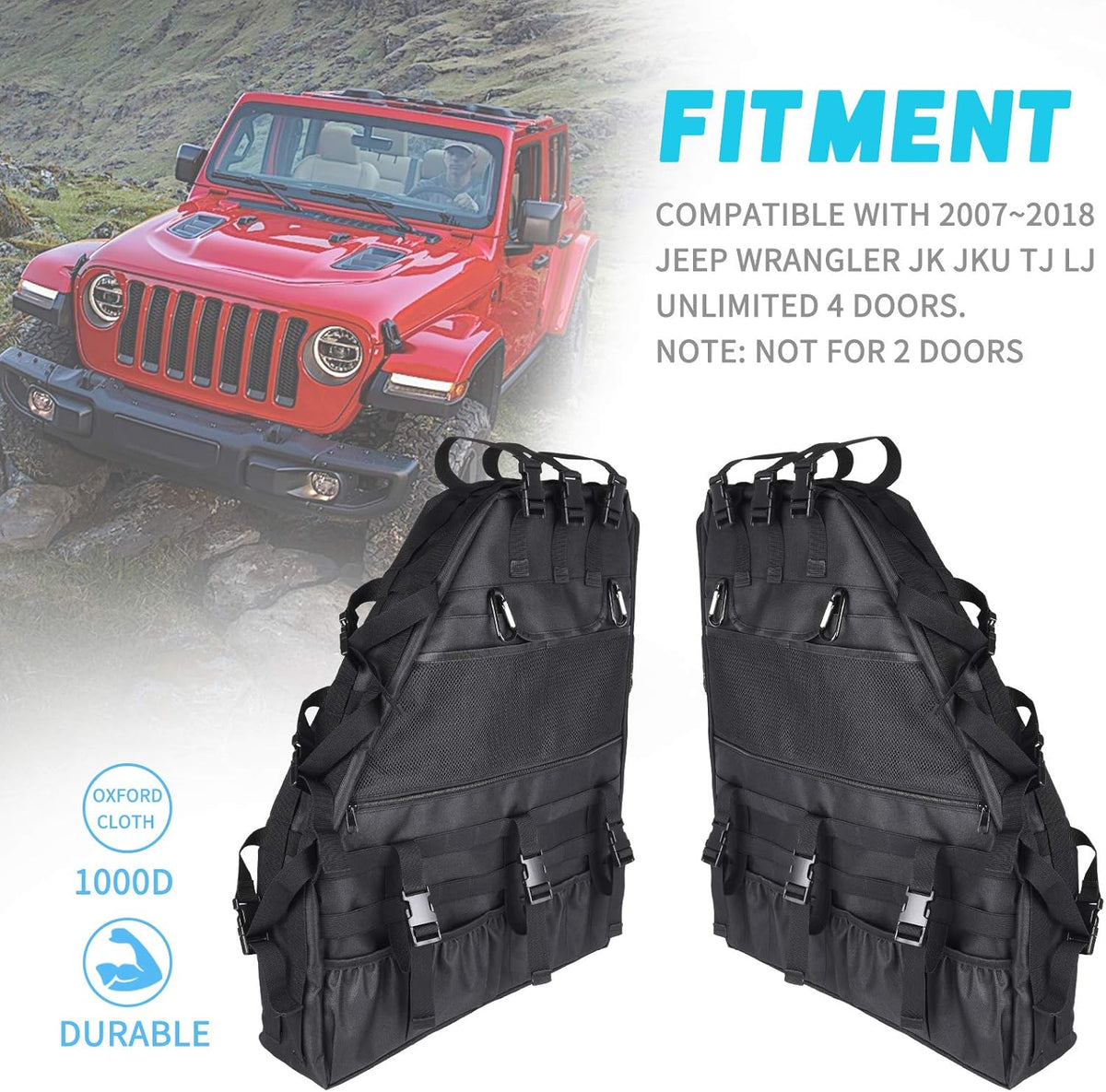 Roll Bar Storage Bag Organizer Cargo Cage with Multi-Pockets Tool Holder Saddlebag H771626