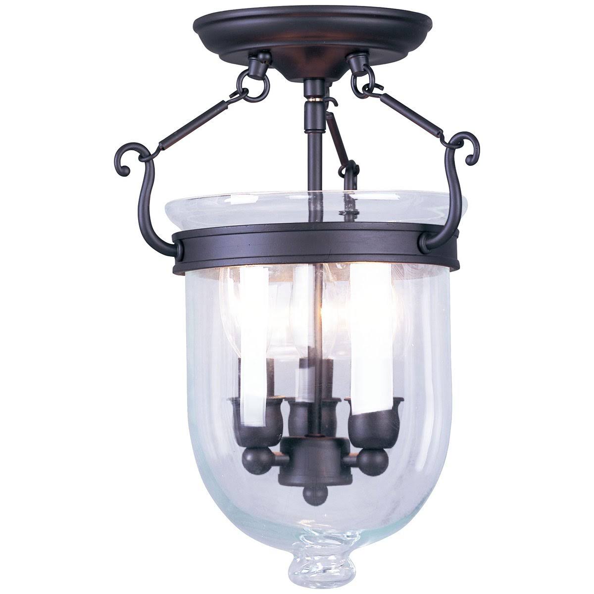 Antique Brass 3 Light Flush Mount I1923
