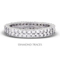 Platinum 950 Prong Setting Two Row Band Eternity Ring L1395
