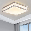 12-Inch LED Ceiling Light Fixture, Brushed Nickel Flush Mount Square Light Z40896