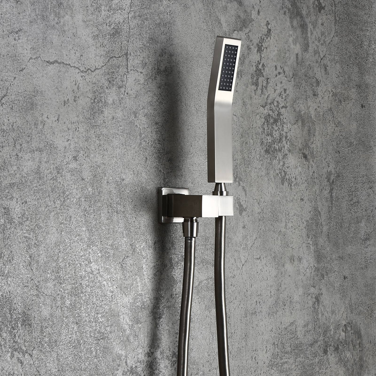 Brushed Nickel 10x22 Shower Set Rainfall Shower Head Handheld Spray E567967