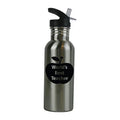 Stainless Steel Silver 20 Oz Water Bottle with Sport Top, Straw D780608
