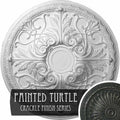 Hand-Painted Painted Turtle Crackle Ceiling Medallion K679167