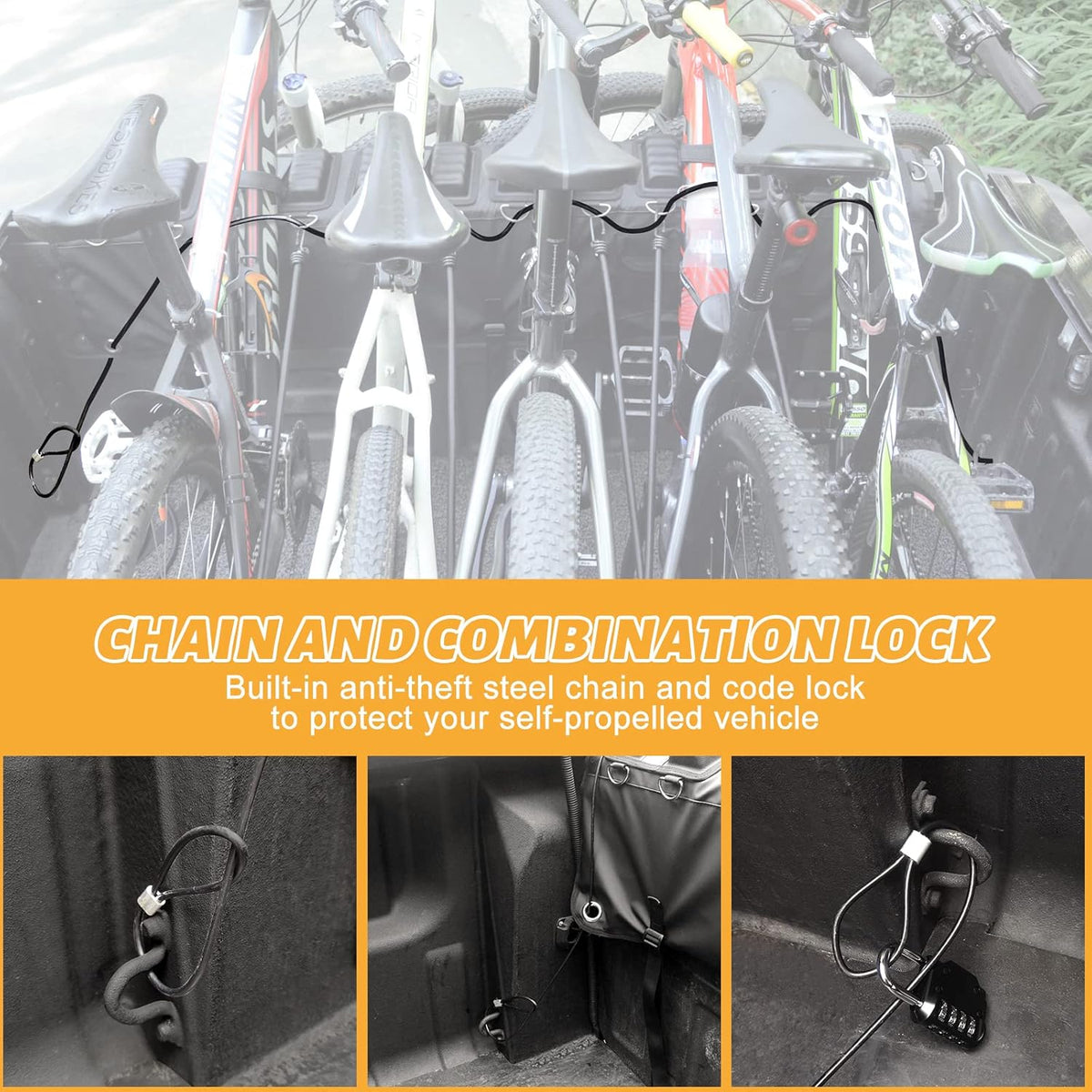 Truck Bike Tailgate Pad with Anti-Theft Lock and Secure Bike Straps R256985