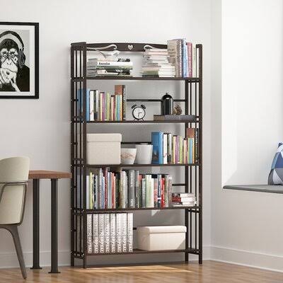 Brown 5 Shelves Etagere Bookcase W646221