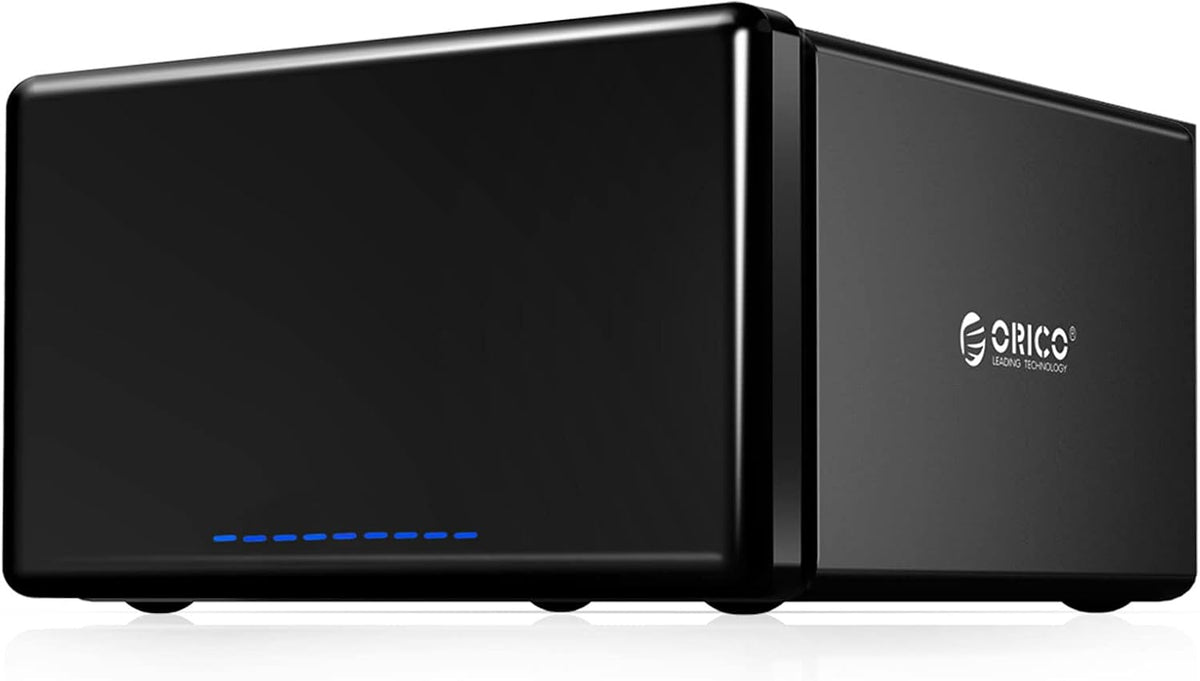 8 Bay External Hard Drive Enclosure Magnetic Aluminum Type C to SATA for 3.5inch HDD Tool Free Storage Case W3642