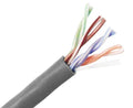 Cat5e Plenum Bulk Ethernet Cable, CMP, Solid Copper UTP, 24 AWG 1000ft Gray T9389