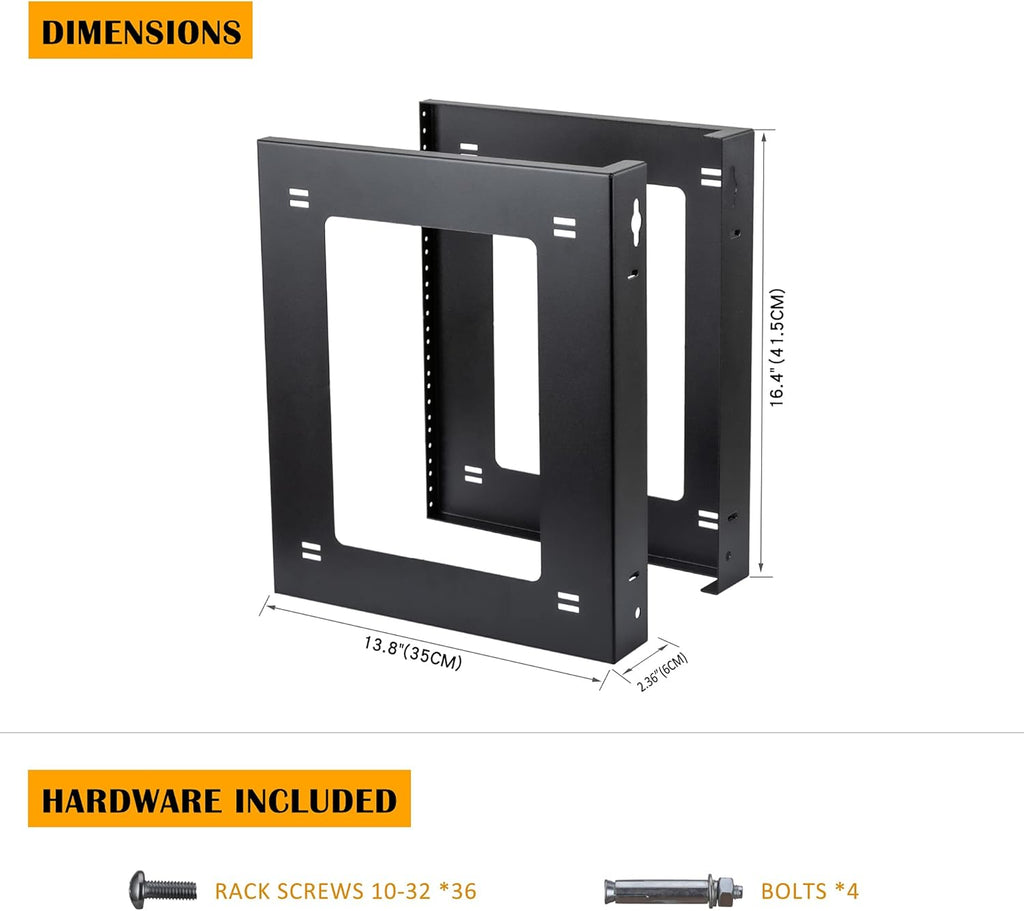 9U Open Frame Rack Wall Mount & Desktop Mount, Pack of 2 S614781