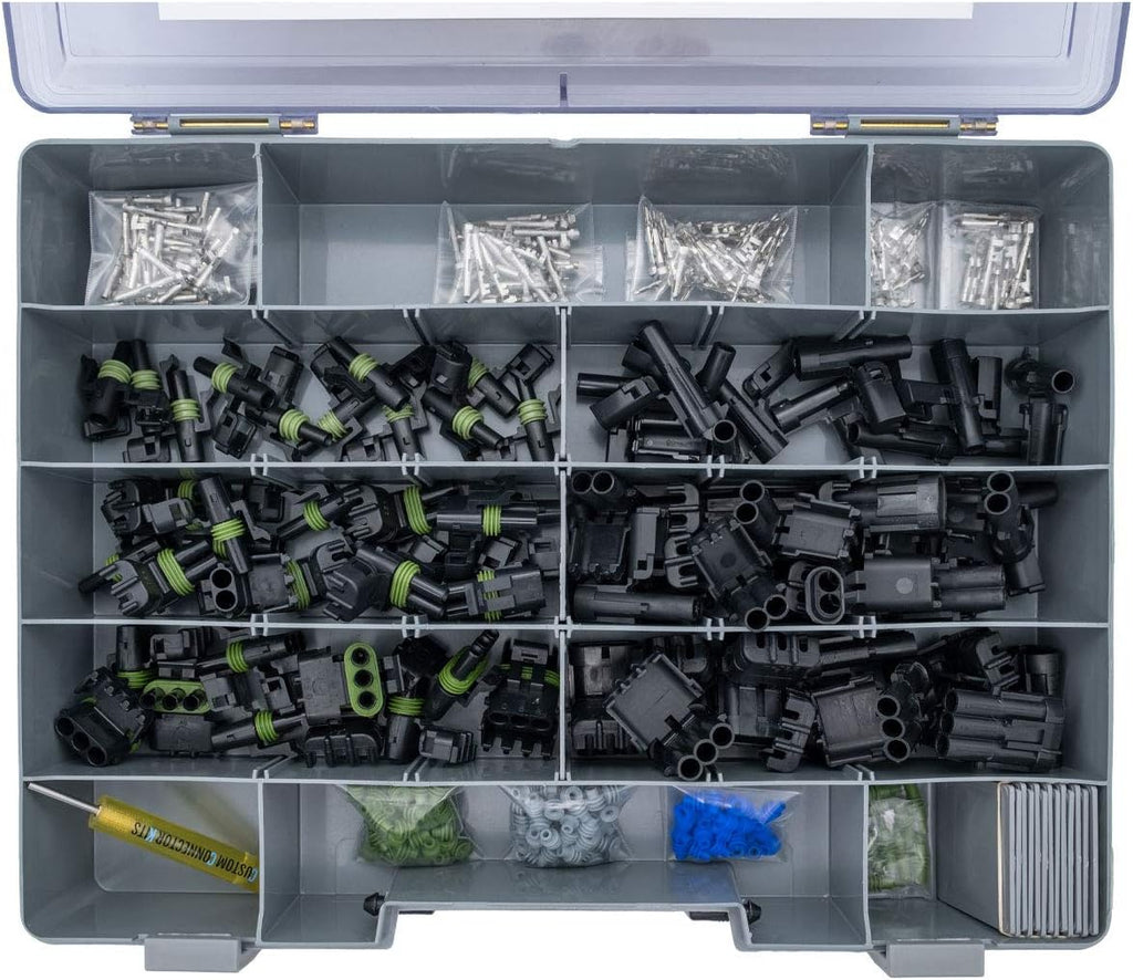 405 Piece Weatherproof Automotive Electrical Connector Kit with T-18 Crimp Tool T91241