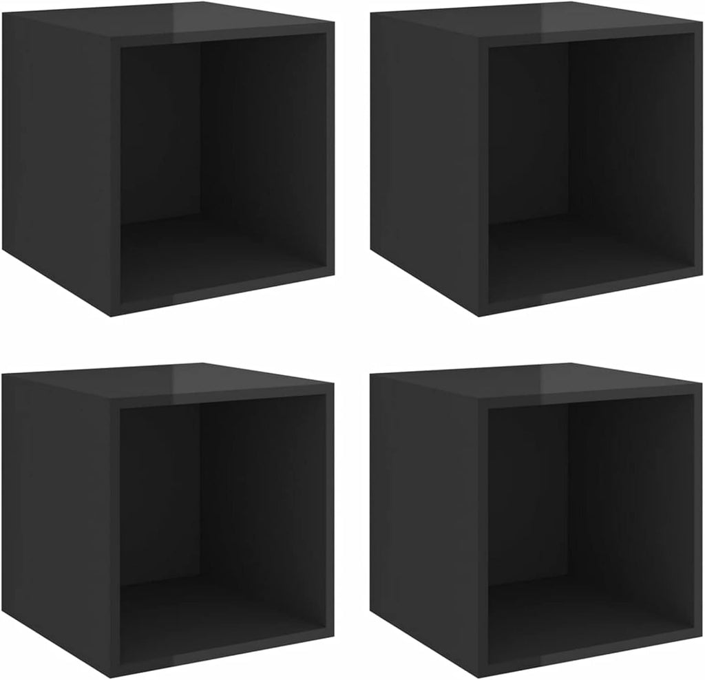 4 Piece Wall Mounted Storage Cabinet White Chipboard D22047