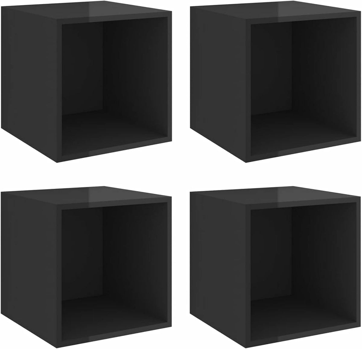 4 Piece Wall Mounted Storage Cabinet White Chipboard D22047