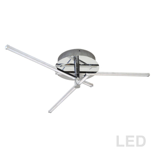 18W LED Semi Flush, Polished Chrome Finish X1993