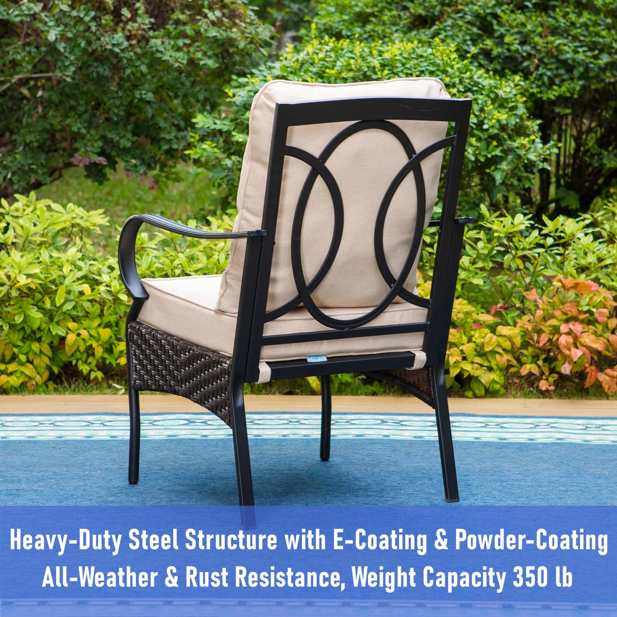 7-Piece Patio Dining Set with Swivel Wicker Chairs and Cushions G204