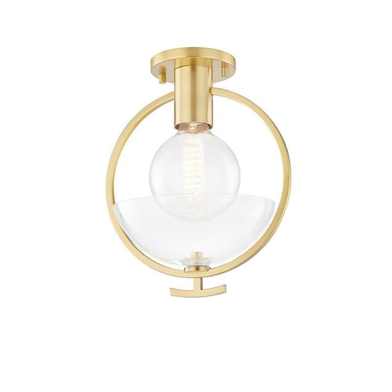 Polished Nickel Semi-Flush Mount Light E289