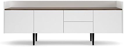 White and Walnut Sideboard Cabinet with 2 Drawer and 3 Door O964