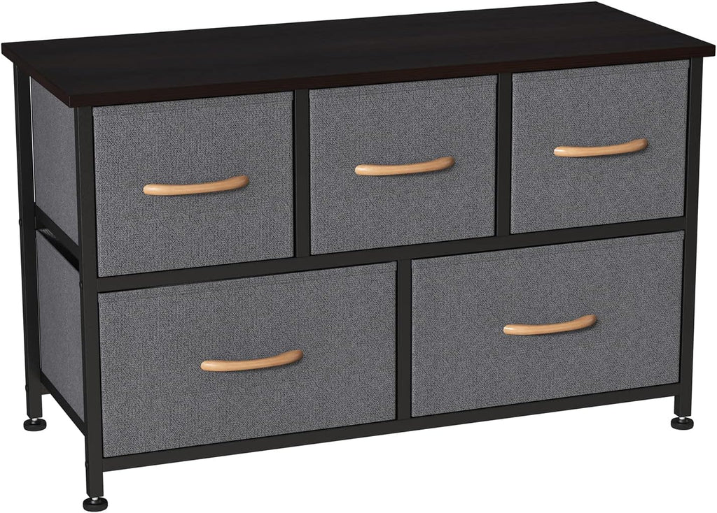 Gray/Natural 5 Drawer Fabric Dresser E717153