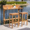 3 Piece Acacia Wood Balcony Bar Set C130838