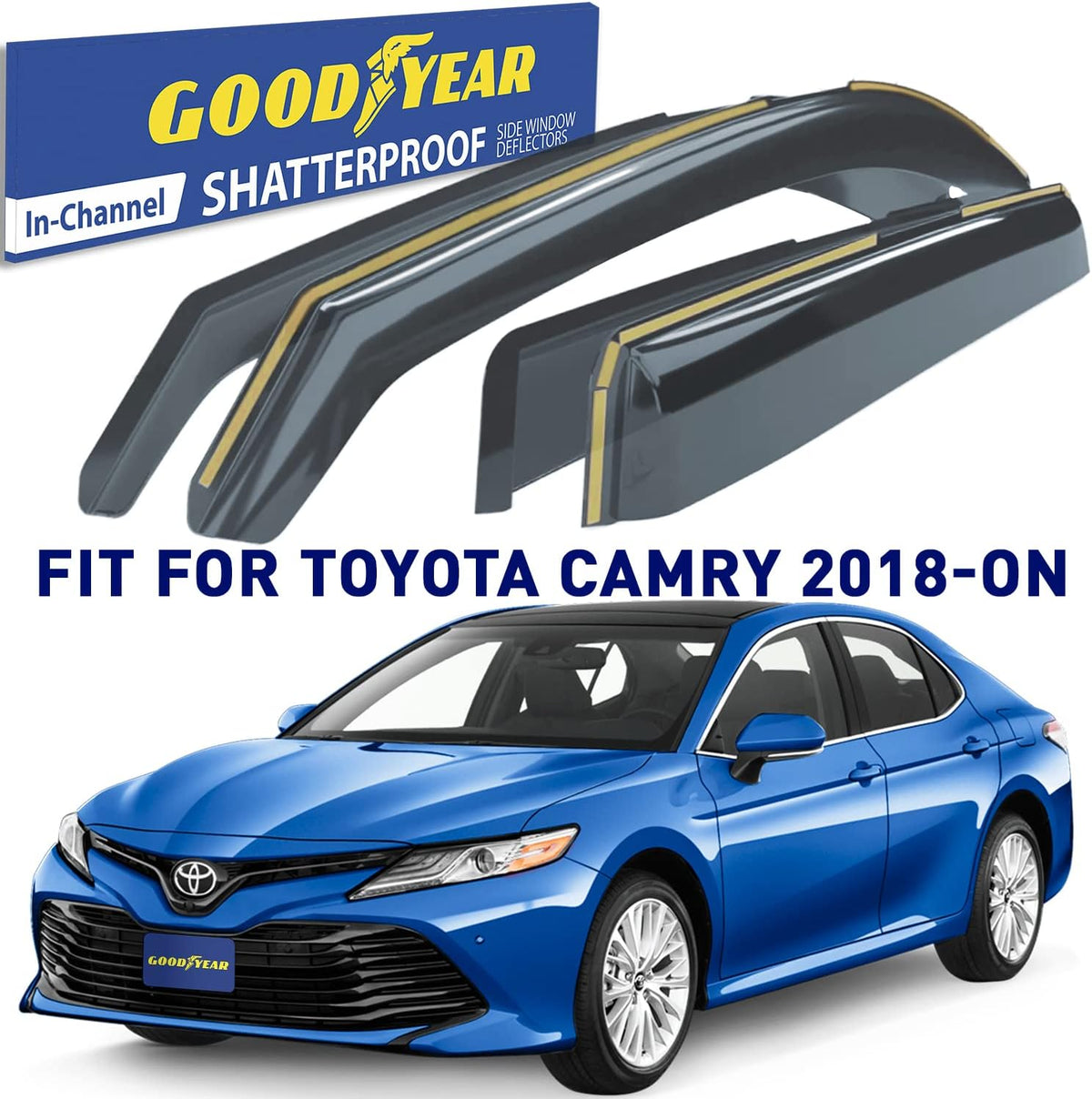 Shatterproof in-Channel Window Deflectors for Toyota RAV4 2019-2022, 4 pcs O689