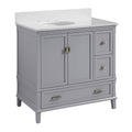 Gray Bath Vanity with Engineered Stone Vanity Top and Porcelain Basin M950