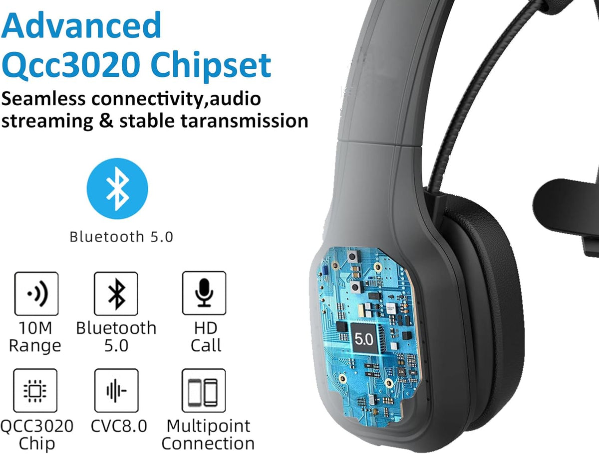 Wireless Bluetooth Headset with Noise Canceling Microphone, Pack of 2 H630