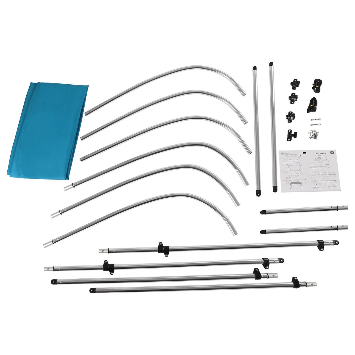 3 Bows Boat Top Cover Set with Aluminum Alloy Frame L150