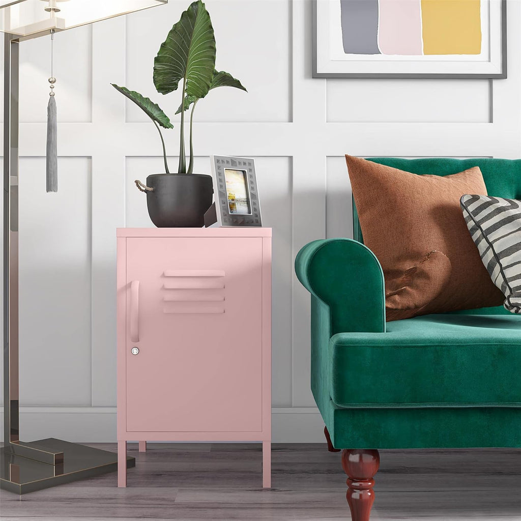 Bashful Pink Metal Locker End Table U678705
