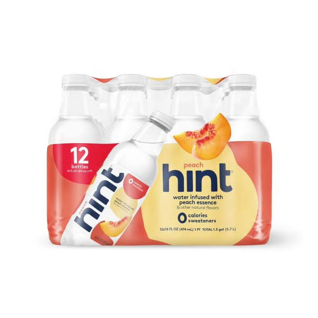 Peach Infused Water, Zero Sugar, 6 Ounce Bottles (Pack of 12) N573232