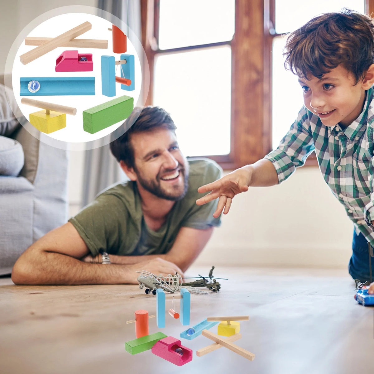 Wooden Dominoes Blocks Building Toy Educational Toys N84394