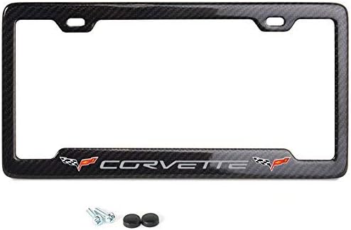 Red Script License Plate Frame - Real Carbon Fiber B9433
