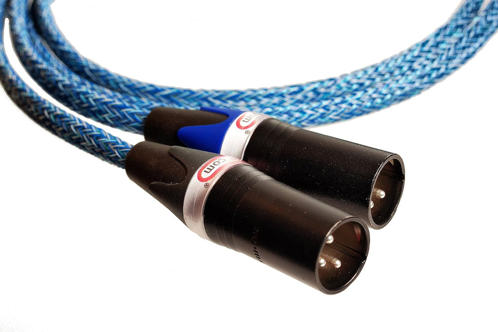 Blue XLR Balanced Audio Cable, Stereo Pair 2 Cables I667