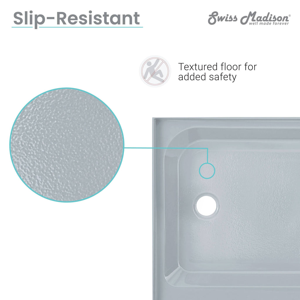 Gray Single Threshold Shower Base H24182
