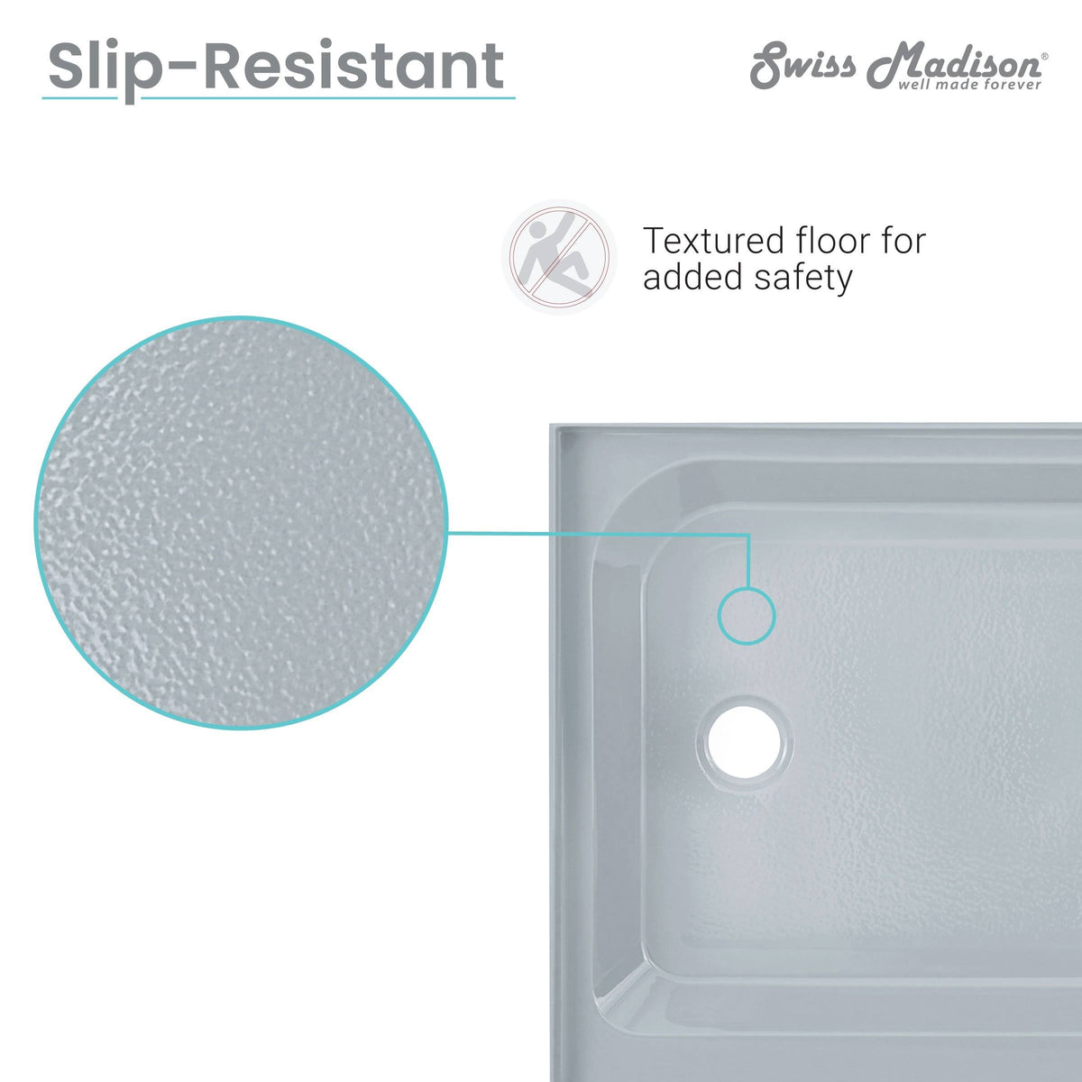 Gray Single Threshold Shower Base H24182