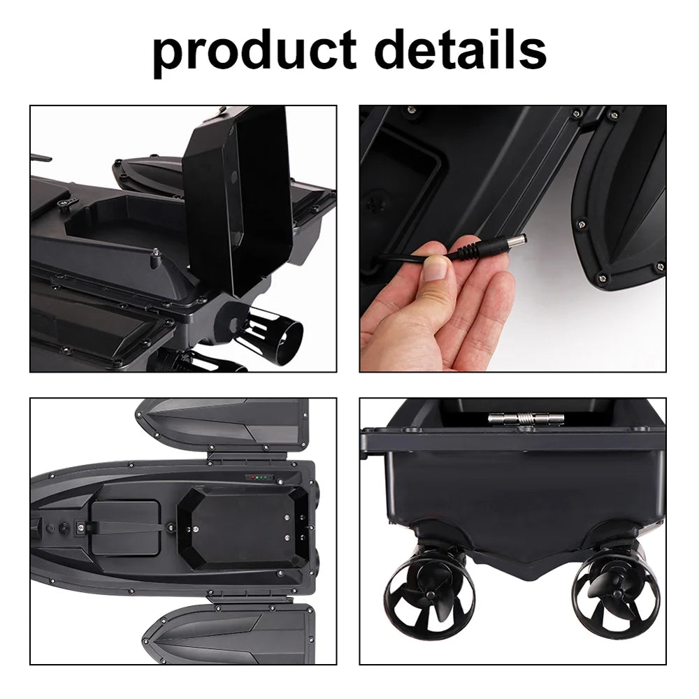 Remote Control Dual Motor Fishing Bait Boat with LED Light C9288