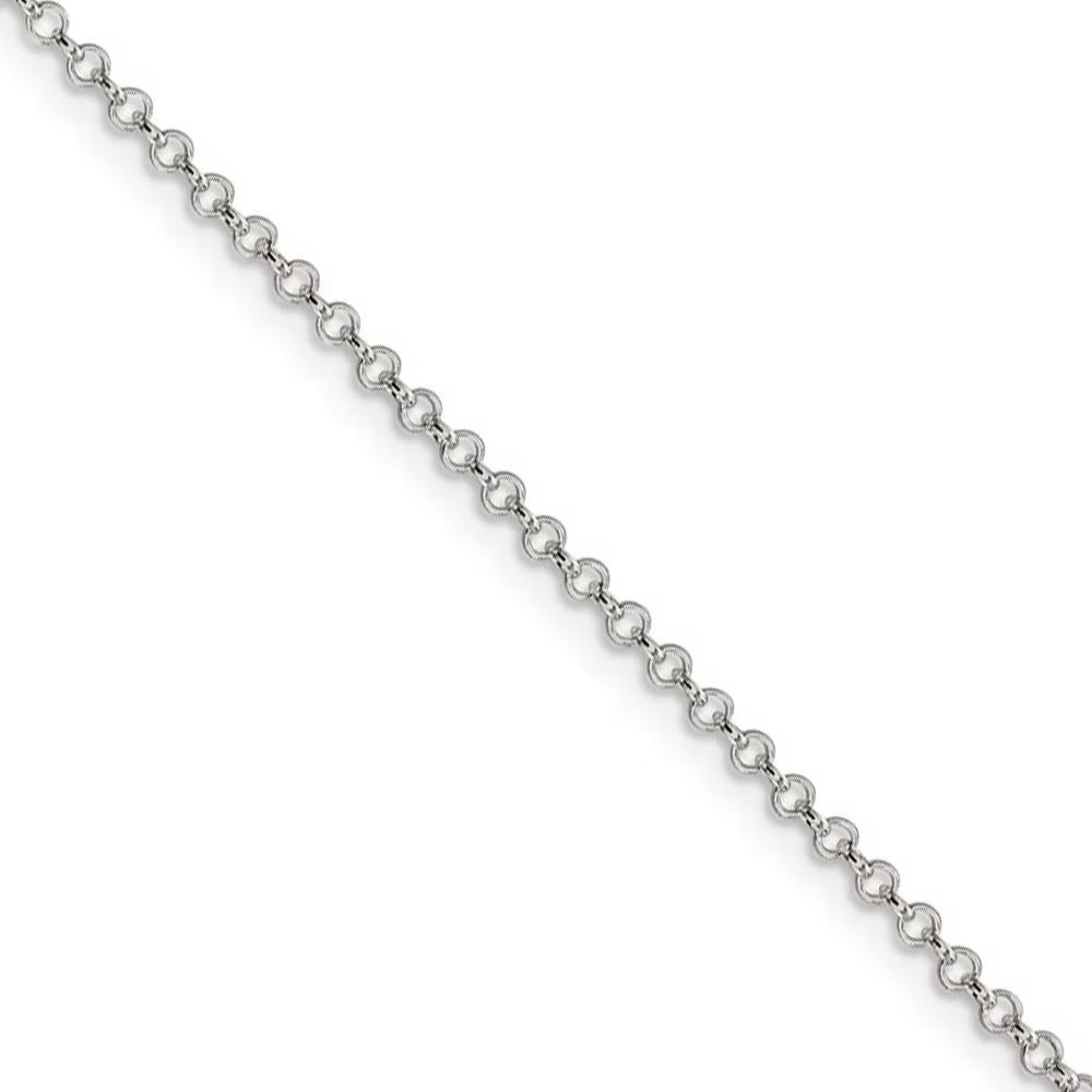 2mm Sterling Silver Rolo Chain Necklace, 26 Inch W958