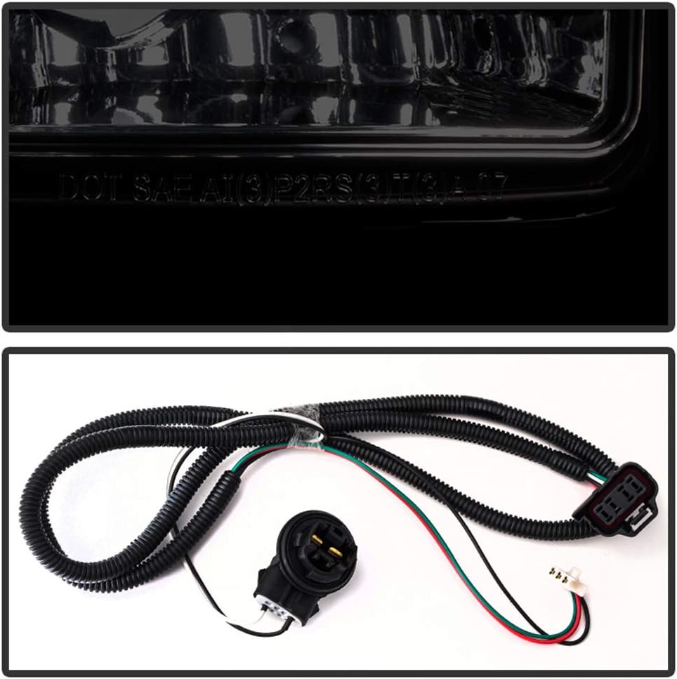 Black Housing Smoked Lens LED Tail Lights Brake Lamps Assembly Q706