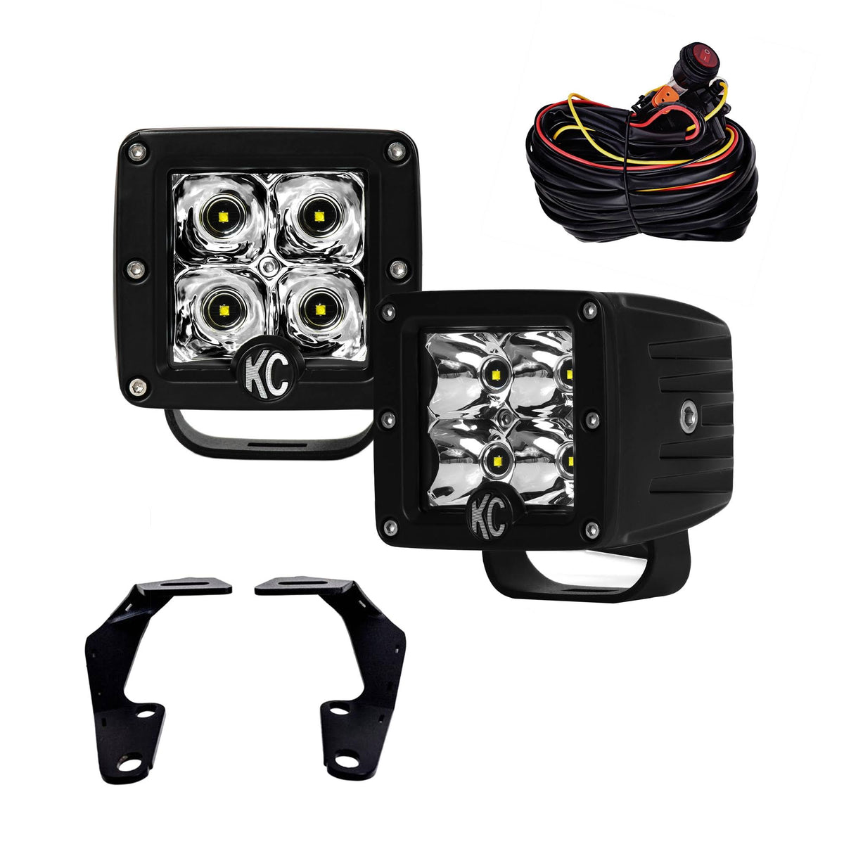 10-19 Toyota 4Runner Pillar/Ditch Mount Light Kit w/3in. C3 LED Spot Beam Lights Y1267