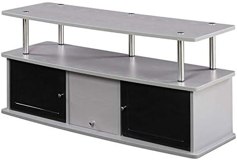 Black 3 Storage Cabinets TV Stand P285