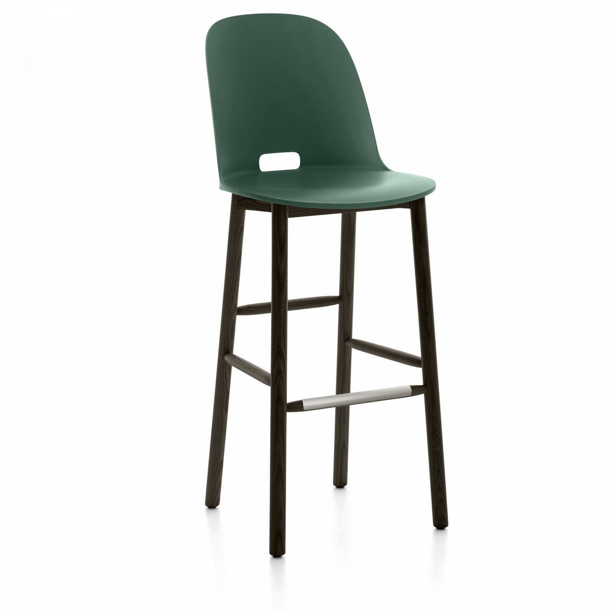 Green Dark Ash High Back Barstool U559896